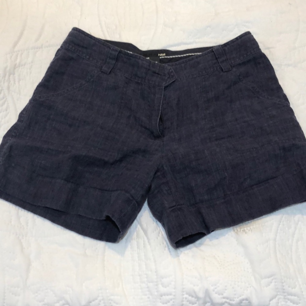 Navy blue linen shirt from h and m